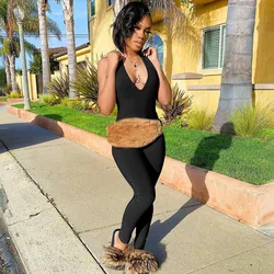 Factory wholesale  MOQ 1PC Female Slim Sports Wear Solid Color Sleeveless Bodycon Rompers jumpsuits women 2022