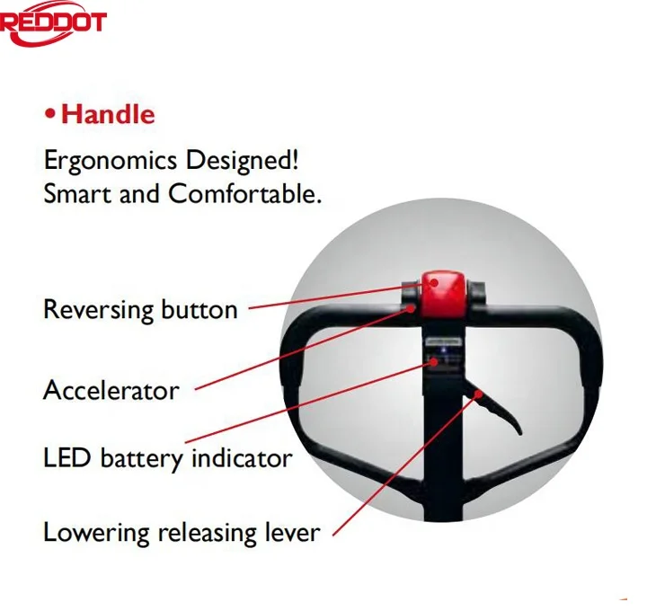REDDOT new style Lithium ion lithium battery mini semi electric small hand pallet truck with 1000kg 1200kg