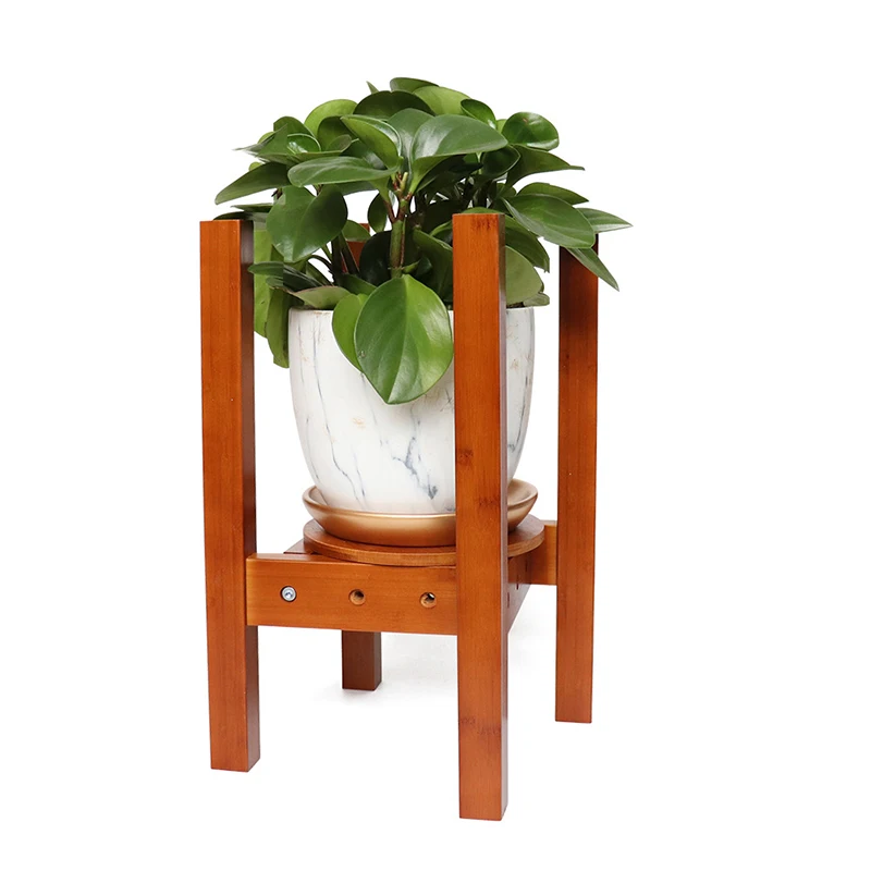
Mid-Century modern indoor outdoor wooden flower plant stand tall flower pots planter stand with saucer 