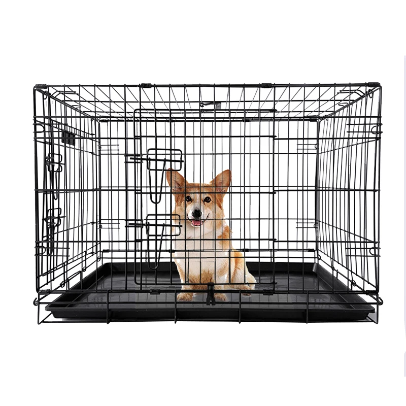 Wholesale Big Steel Pet Cage Heavy Duty Dog Crate Foldable Metal Large Dog Cat Cage with Tray