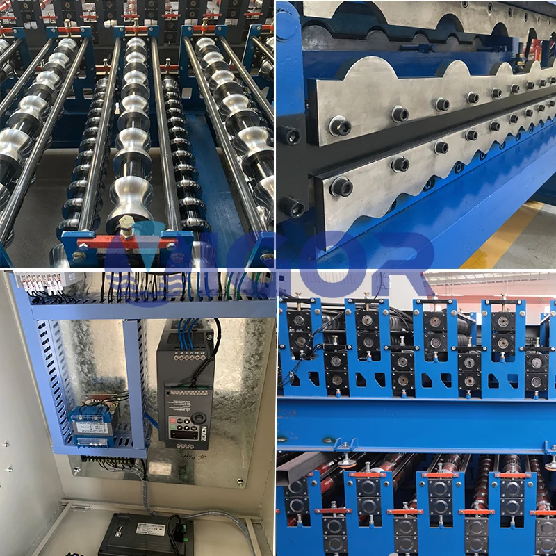 Galvanized Roofing Sheet Roll Forming Machine 3d Glazed Roofing Tile Double Layer Roll Forming Machine