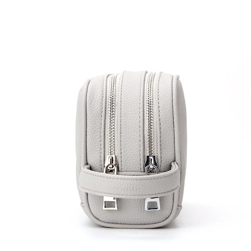 Ladies Portable Large Storage 2 Compartment Double Zipper Toiletry Bag Makeup Bag Cosmetic