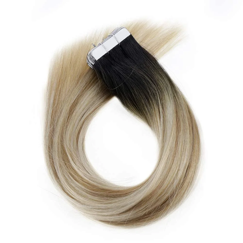 Wholesale 100% remy russian Highlights tape hair extension human hair extensions