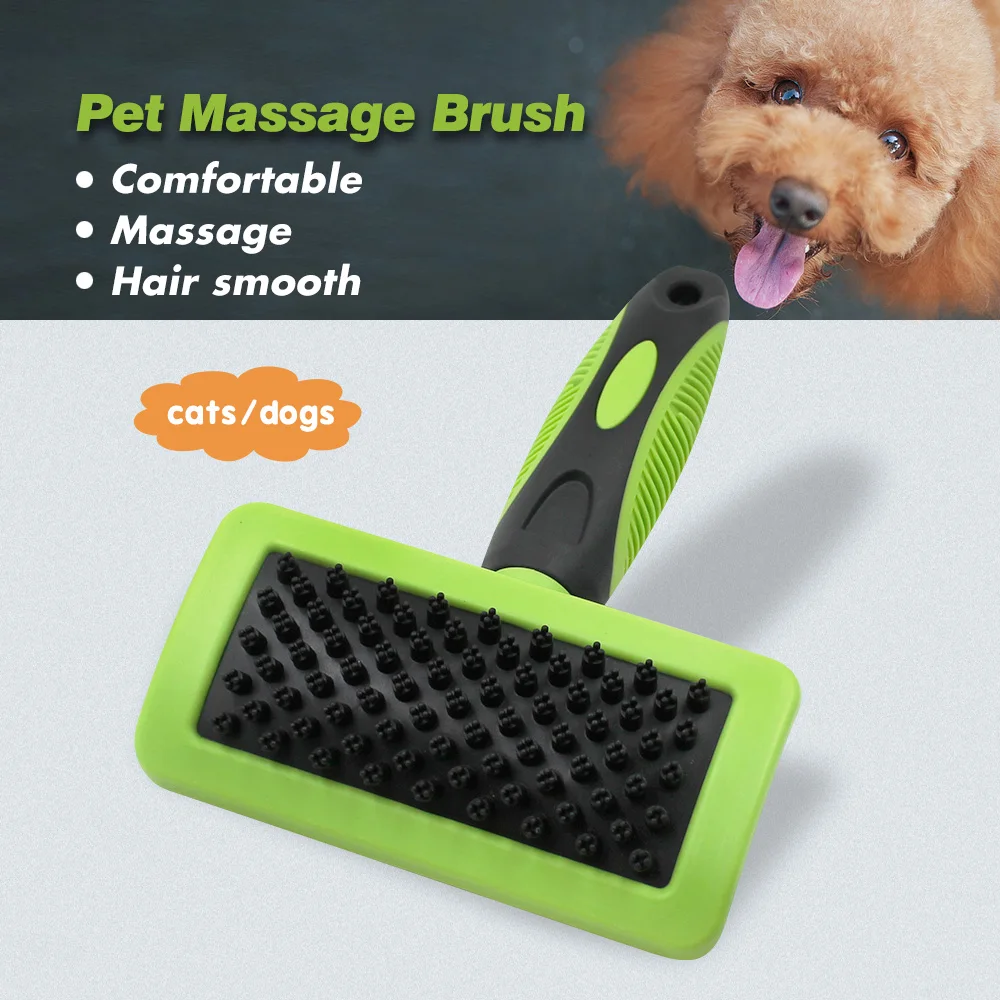 Wholesale Soft TPR Pin Pet Hair Cleaning Massage Shower Cat Dog Brush