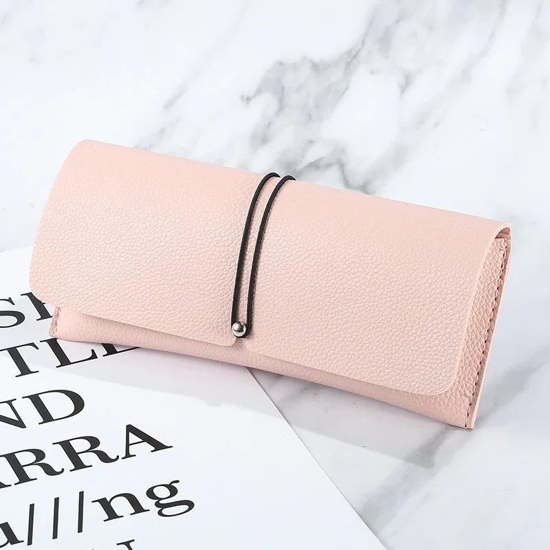 Fashion PU Leather Cover Sunglasses Case For Women Men Glasses Portable Drawstring Soft Glasses Case Pouch Bag Accessories