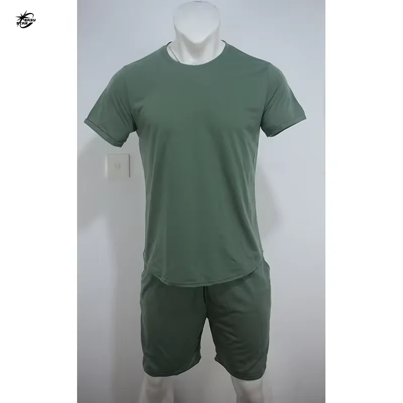 Custom Summer Sportswear Tracksuit T-shirt & Shorts Set For Men Running Custom Men Short Sets  Jogging Suit