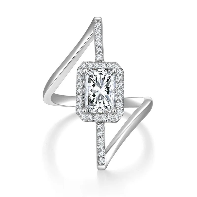 Ювелирные изделия ADODO оптом в наличии VVS Moissanite Diamond серебряные 925 кольца moissanite вечности со льдом
