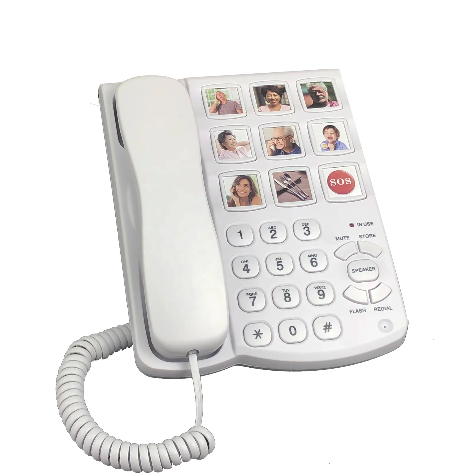 9 Groups Photo Memory Button Corded Telephone with Amplified Ringer and Loud Two-way Speakerphone For Hearing Impaired Seniors