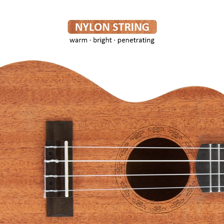 Музыкальный инструмент BESTUS, гитара из массива красного дерева, 24 дюйма, укулеле для концерта