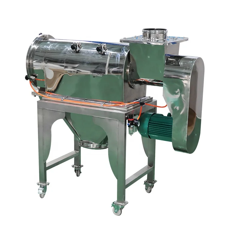 Protein Herb Powders Battery Powder Screening Horizontal Centrifugal Vibrating Sieve Baobab Seed Separator Airflow Sifter