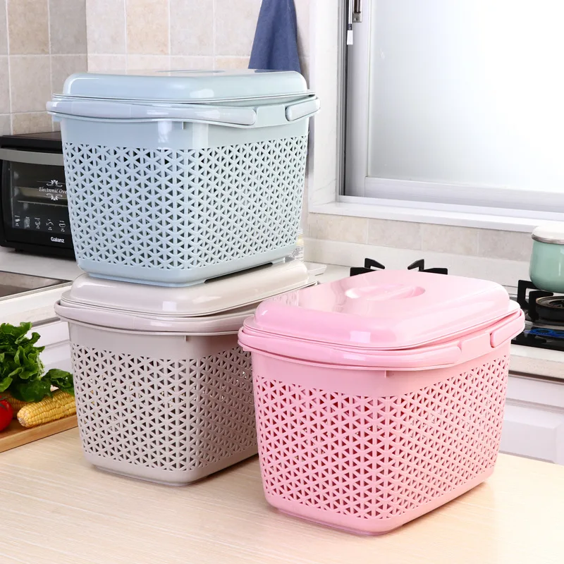 hot selling Multi-colorful New products kitchen plastic basket storage organizer basket with lid