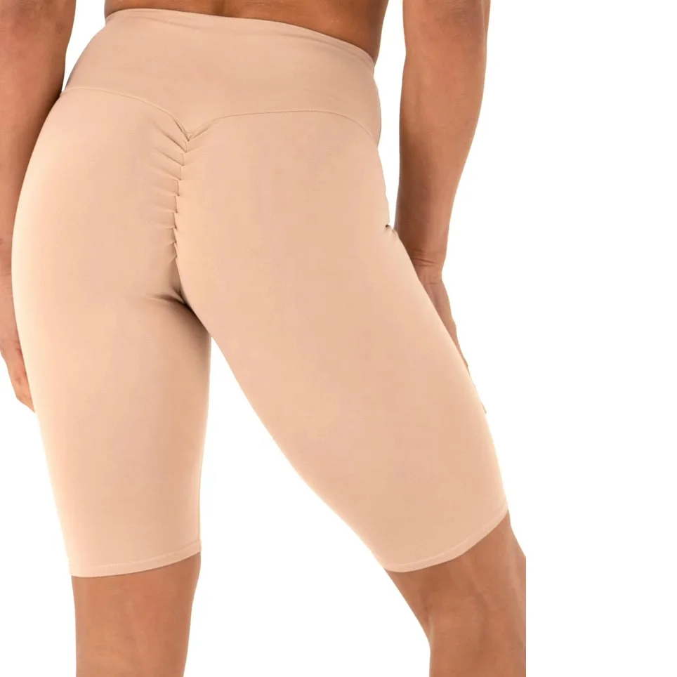 High Waisted Scrunch Butt Yoga Shorts Sexy Girls Wearing Push Up Biker Shorts Gym Active Wear