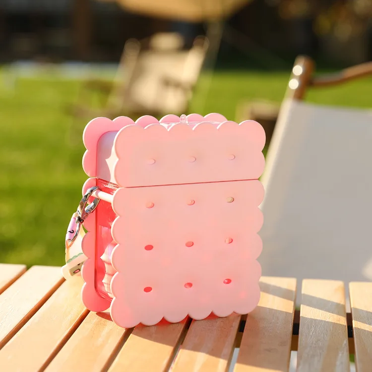 Cute Outdoor Juice Drink Straw Cup Biscuit Shape Water Bottles Food Grade Plastic with Rope for Kid Children Gift Box Camp