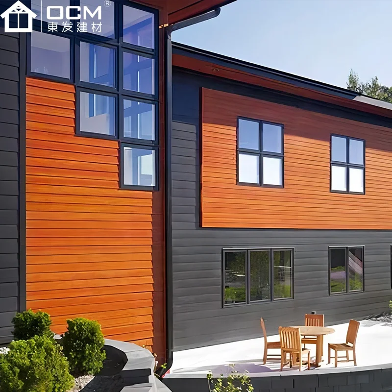 Traditional Wood Grain Cement Board Fiber Cement Board Villa House Exterior Wall Siding