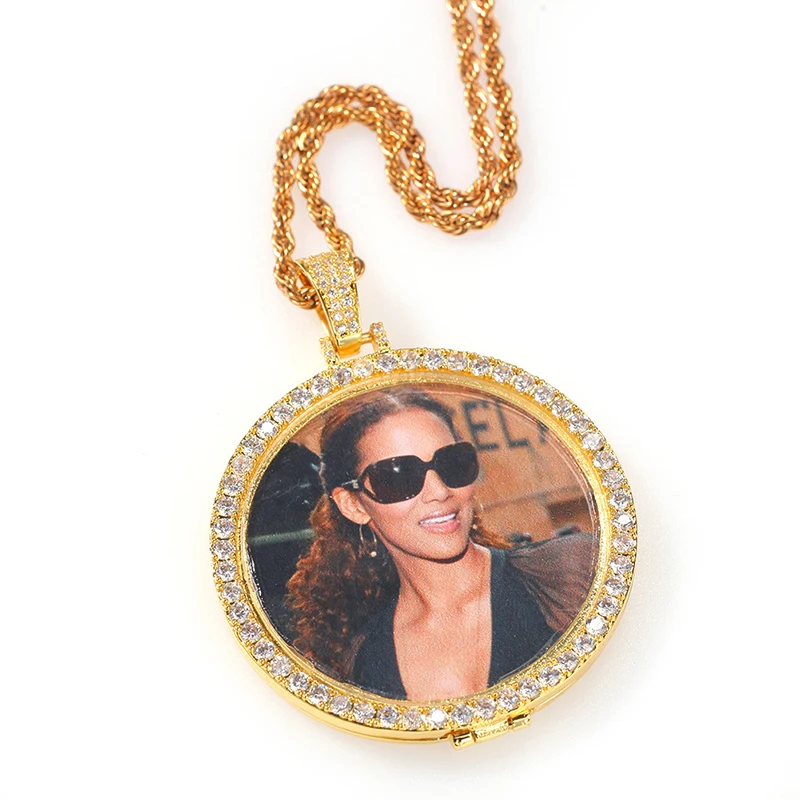 Custom Photo Memory Medallions Solid Couple Pendant Necklace Hip Hop Fashion Personalized Jewelry Can Custom Letter