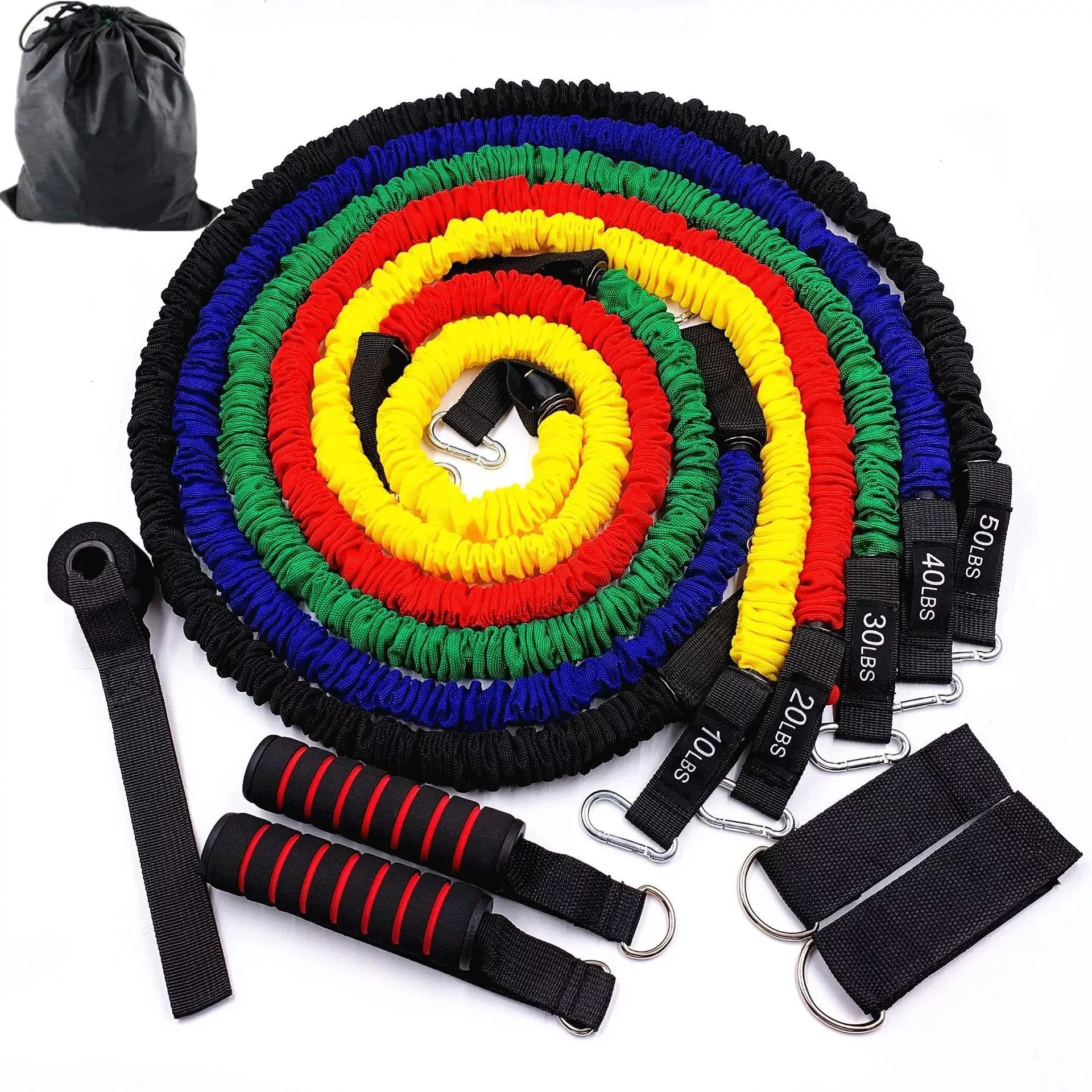 Hot Selling Body Building Training Latex 11 Pcs Resistance Tube Bands Set