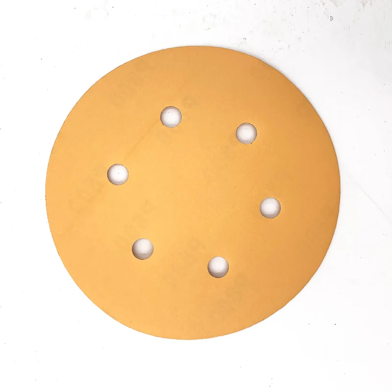 Abrasive Tools Aluminum Oxide Hook And Loop Sand Paper Yellow Color Sanding Paper Discs For Automotive Industry