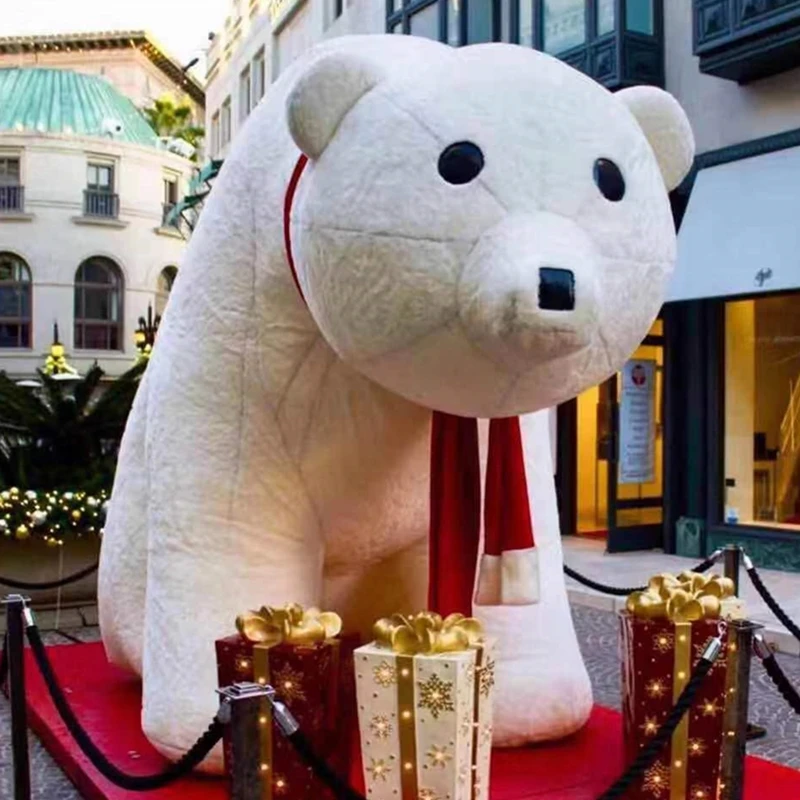Christmas Decor Giant Inflatable Polar Bear Plush Inflatable Polar Bear Indoor Outdoor Advertising Large Inflatable Animal