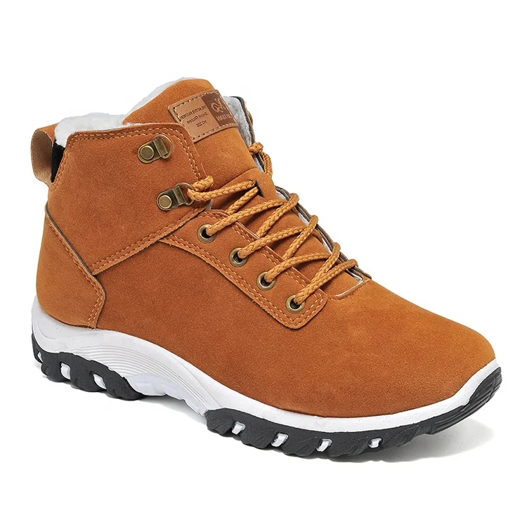 new arrival men winter microfiber suede shoes ankle boots with fur