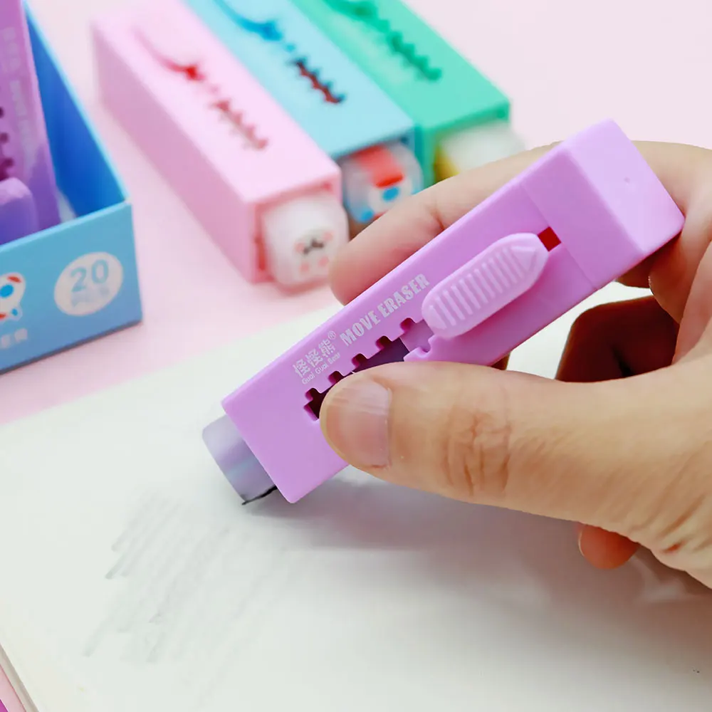 Push and pull erasers Cute colored erasers factory promotion New Hot extruded erasers for children  for office student