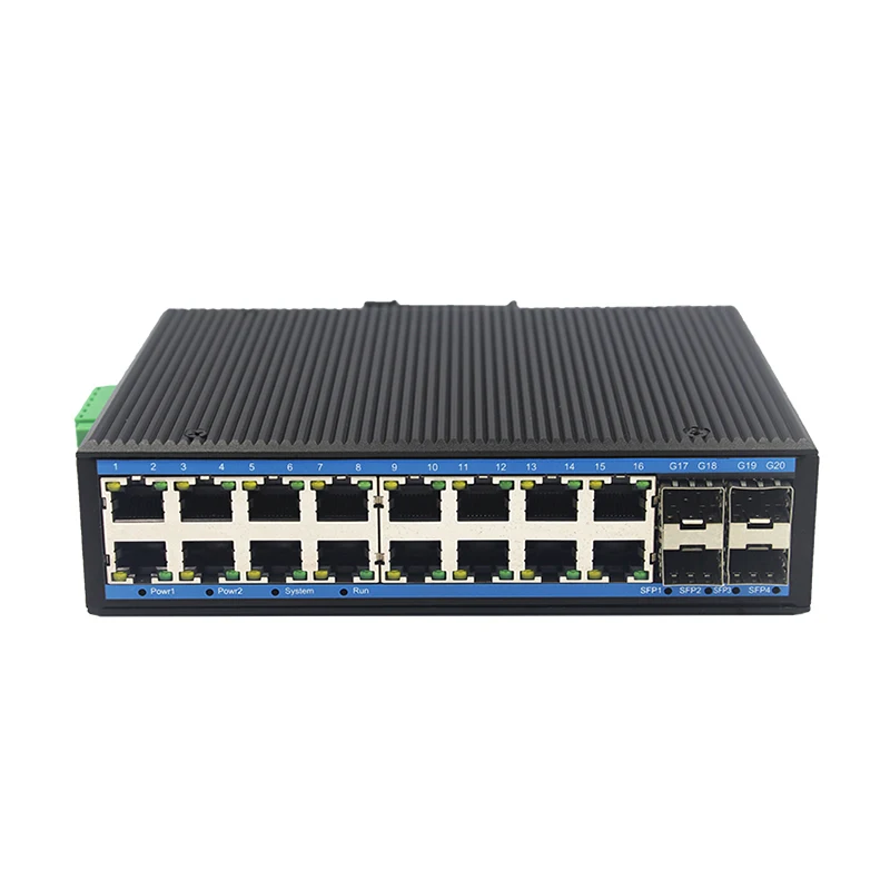 AS-EFS16G4F-M промышленная распределительная 16 GE 4 гигабитный управляемый коммутатор широкий диапазон температуры din-рейка
