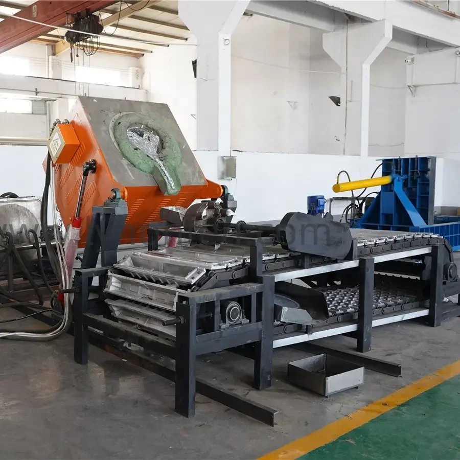 Luoyang hongteng copper furnace ingot line copper ingot automatic continuous casting machine 5T per day