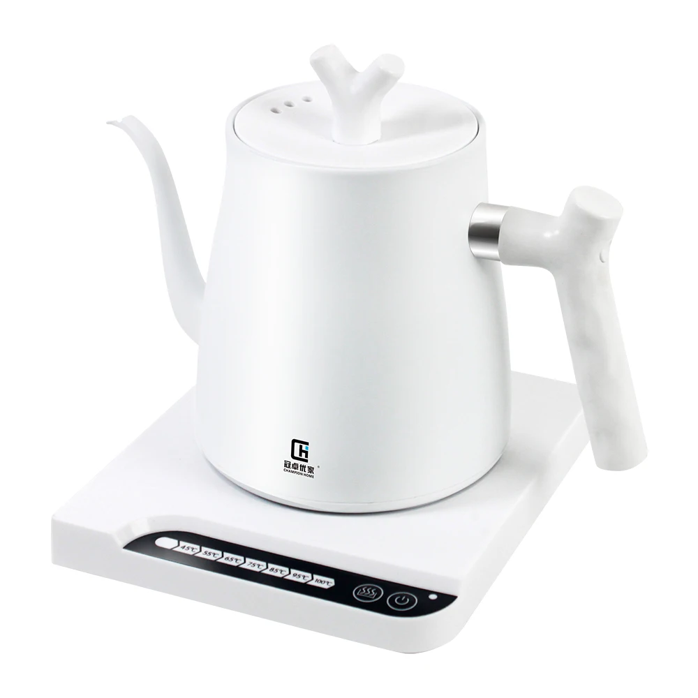 1L white 1000W electric pour over With Variable Temperature Control coffee tea stainless steel kettle