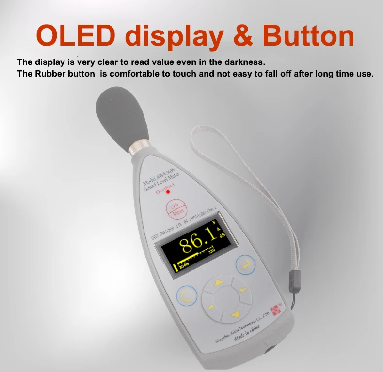 Decibel Meter/Sound Pressure Level Reader (SPL)AWA5636-2  / 30-30dBA Range 1.5 Year Warranty