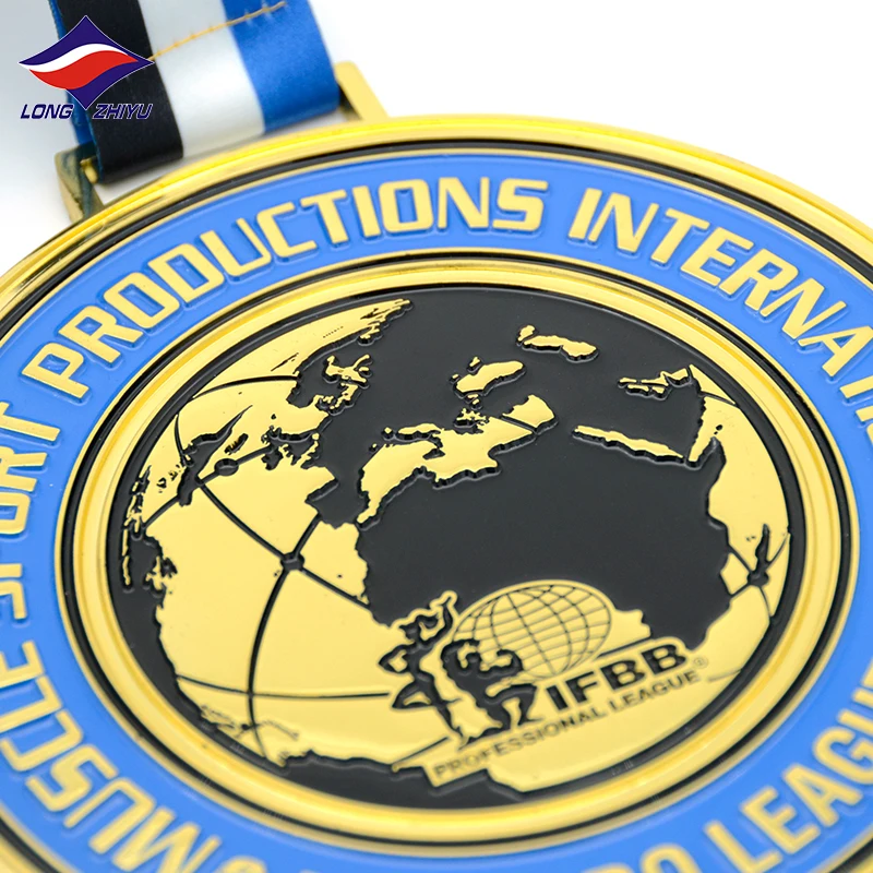 Longzhiyu 15 Years Factory Custom Metal Enamel Medals Colorful Soft Enamel Medallion Bodybuilding Medal