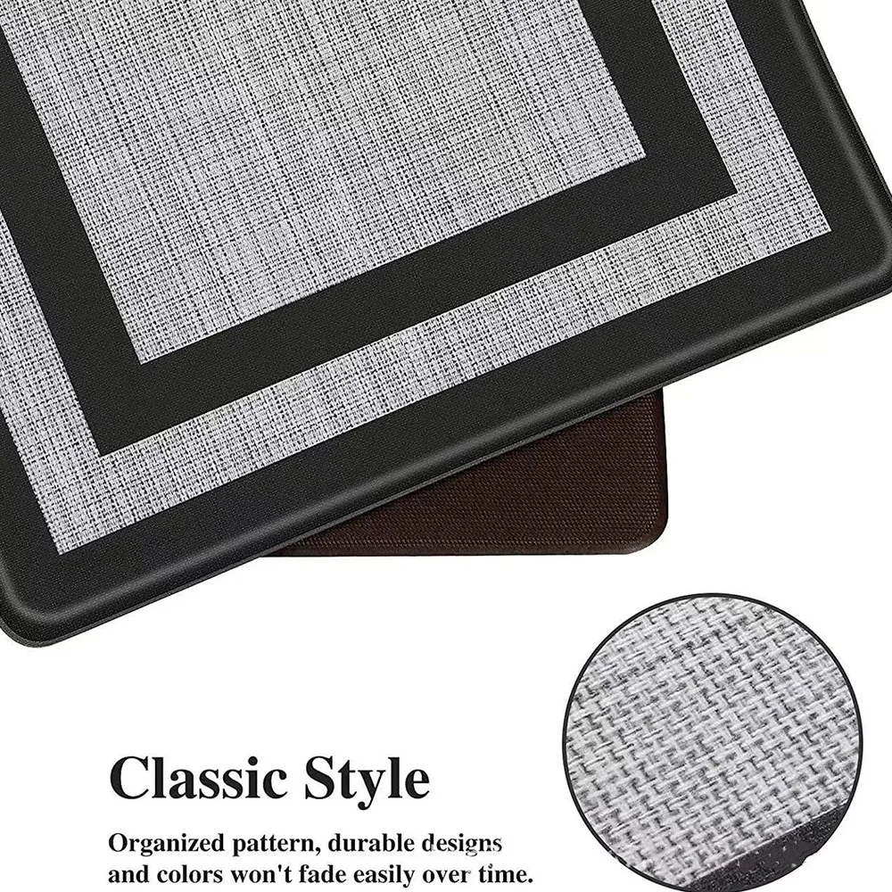 Custom 3D Printed Modern Floral Kitchen Rug Washable Polyester Kitchen Mat Kitchen Carpet with Cushioned Feature PVC Rectangle