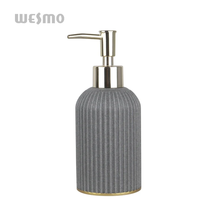 High quality sand and gravel + gold-painted household goods bathroom accessories liquid bottle
