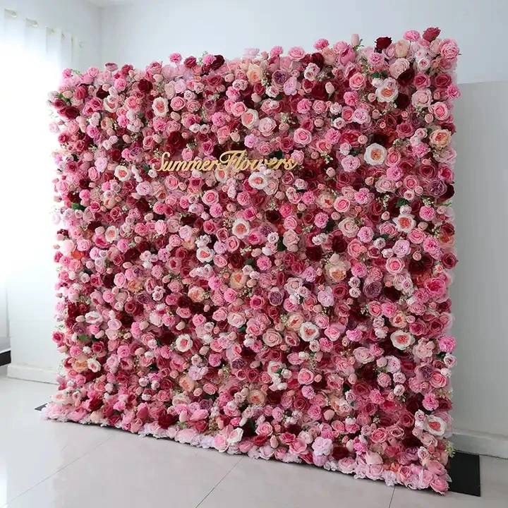 Photo booth wall decoration Romantic style white rose wedding flower wall backdrop