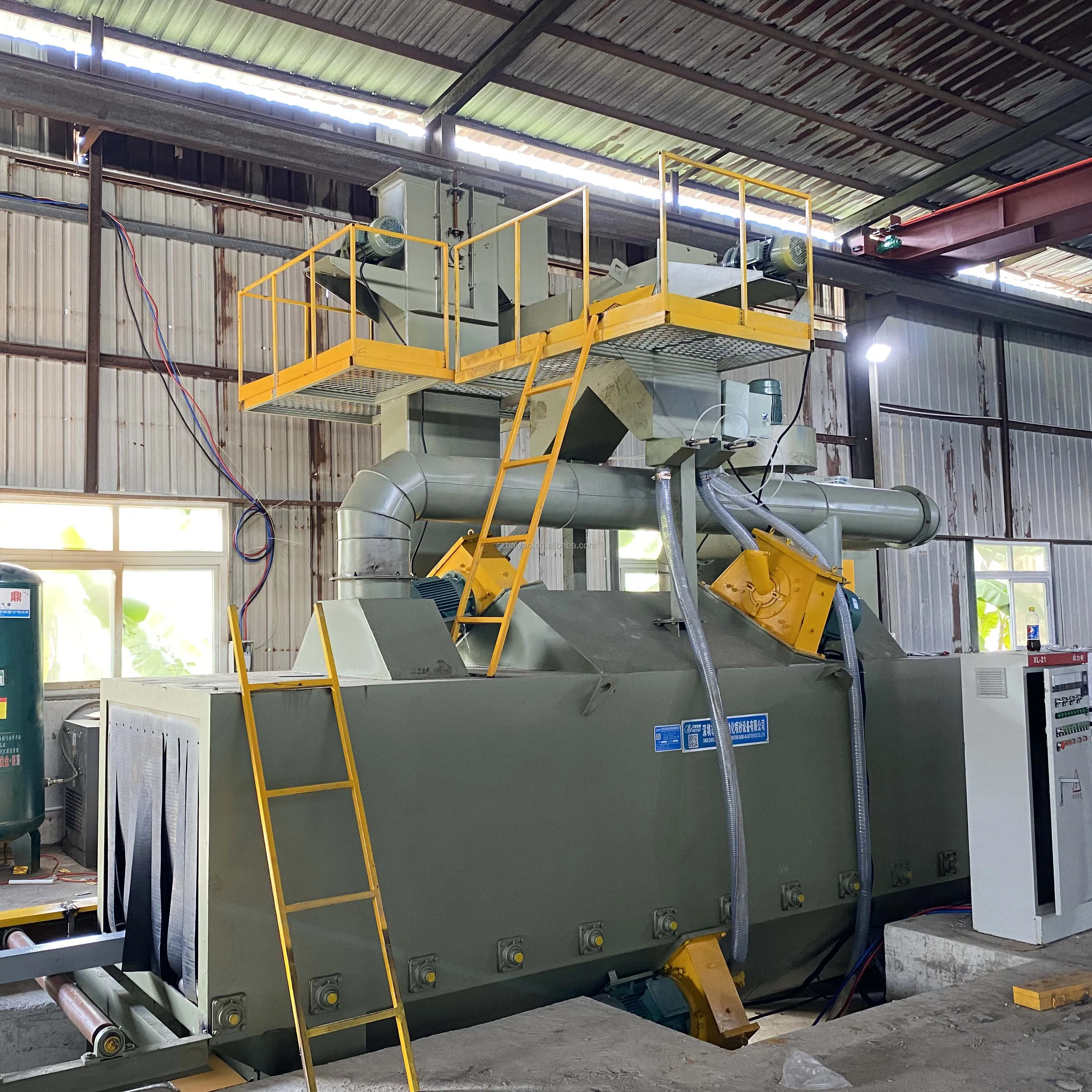 Stainless Steel Shot Blasting Machine Overhead Shot Blasting Machine for  Container Metal Customized Power Surface