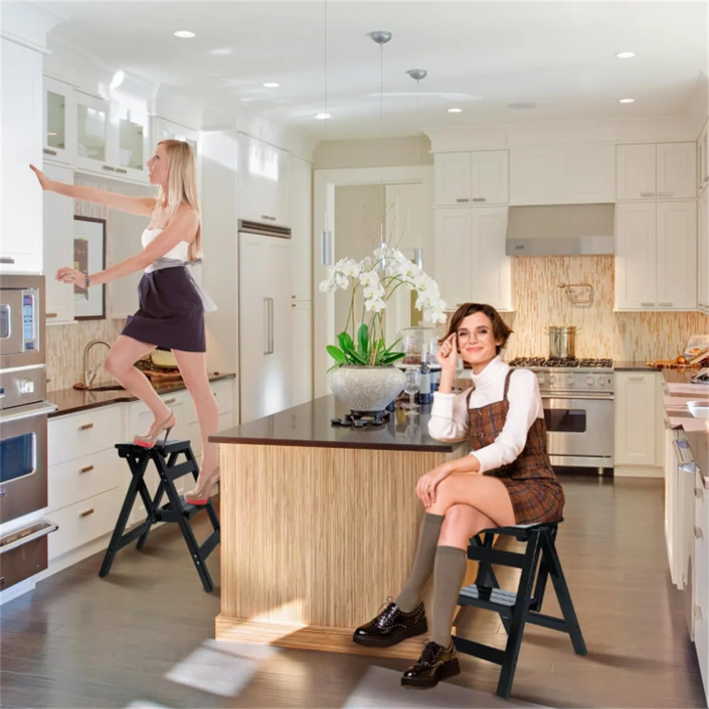 Kitchen Portable Solid Compact Step Ladder Chair High Quality Foldable Stool 2-Step