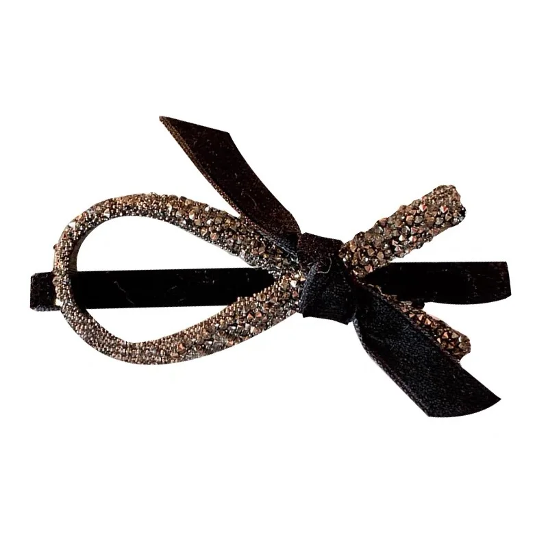Hair Accessories Korean Rhinestone Cross Sweet Girl Fashion Flash Drill Bow Hairpin