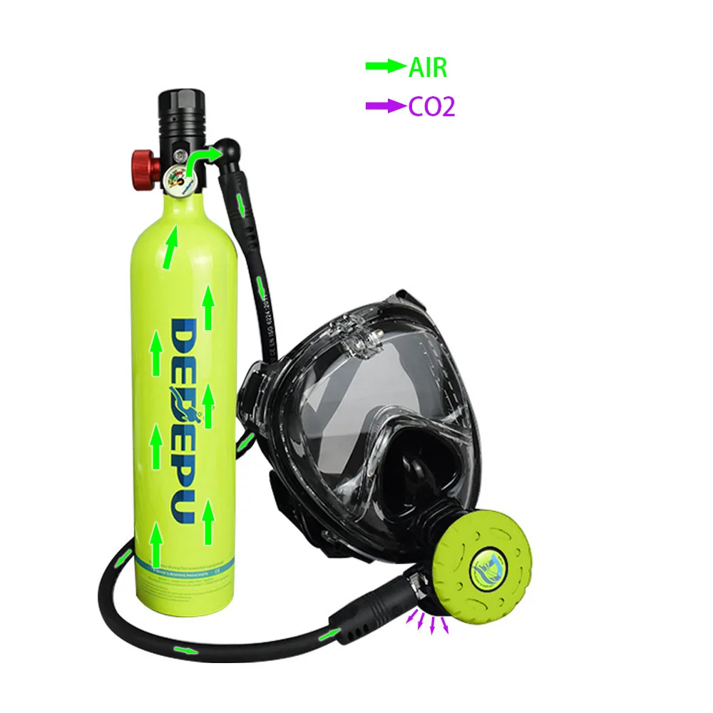 DEDEPU Scuba Suit Tank 1L Compressor Cylinder Mini Snorkel New 2021 Outdoor Entertainment Diving Equipment Set