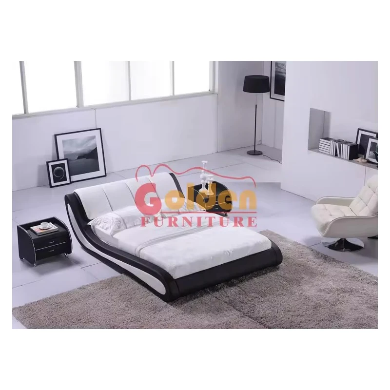 latest design bed Synthetic Leather White Modern Bed Furniture king size bed bedroomsets