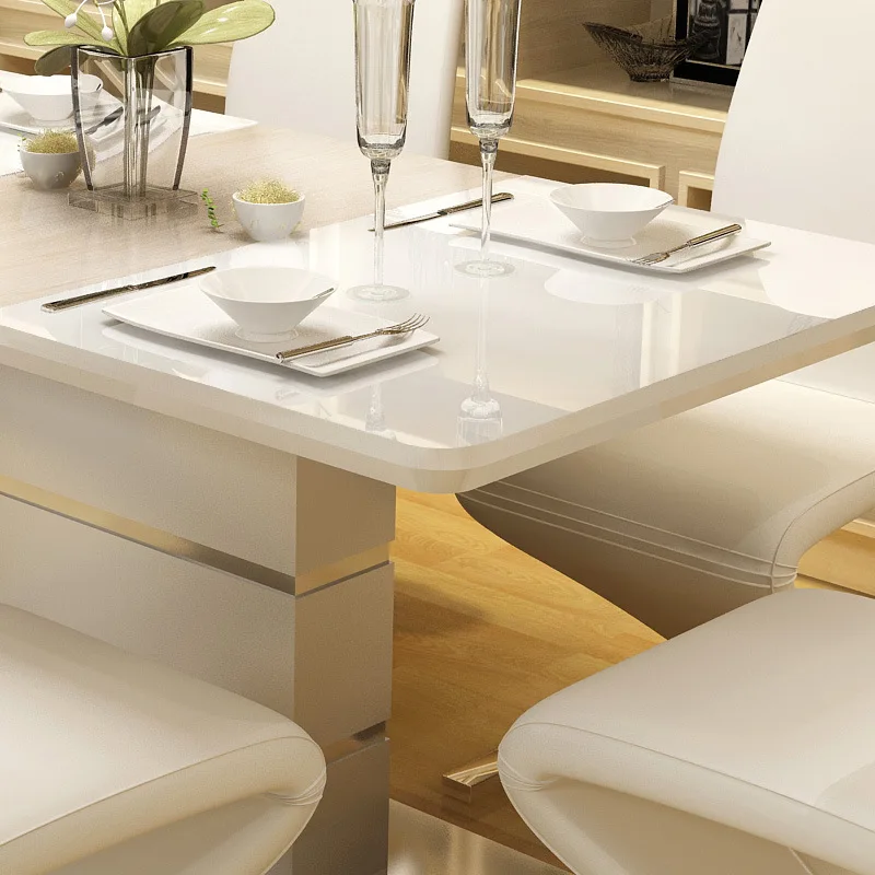 
Free sample room furniture square tempered glass dining table set 6/8/12 chairs 