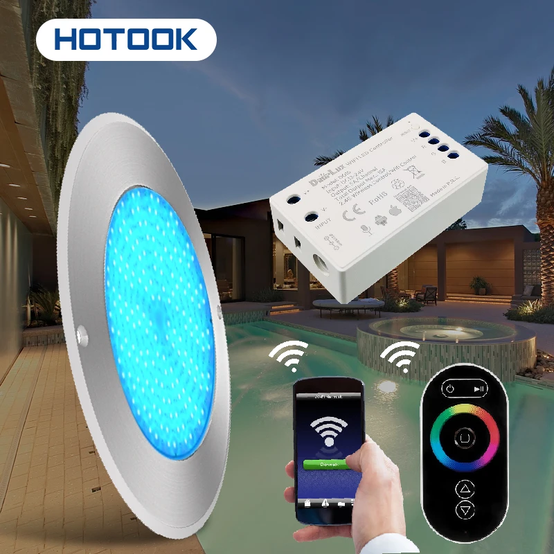 Беспроводной музыкальный контроллер RGB с Wi-Fi, 4 провода, брендовые нишевые сменные светодиодные подводные светильники для бассейна, спа
