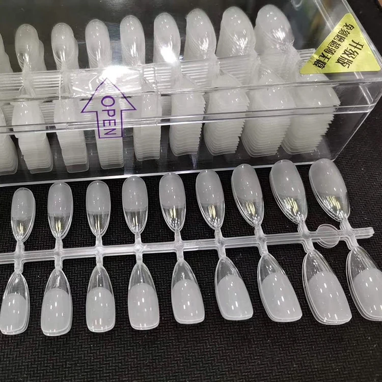 Частная марка, накладные длинные ногти, полное покрытие, прозрачный мягкий гель, тонкий наконечник, накладные ногти