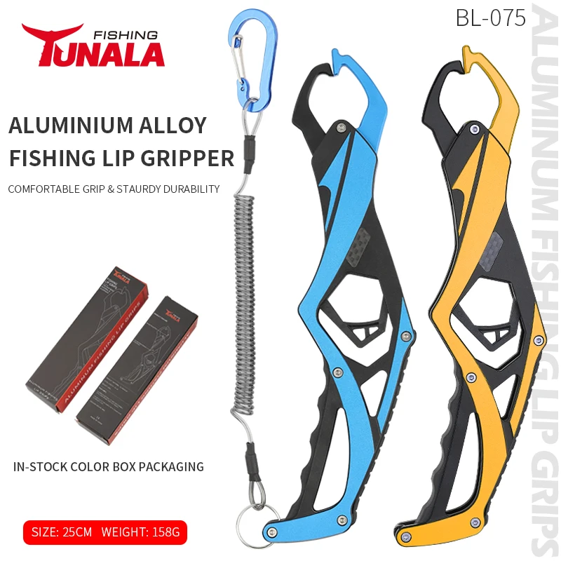 Portable Aluminum Alloy Fishing Gripper Fish Lip Grabber Portable Fishing Grip Tool Corrosion Resistant