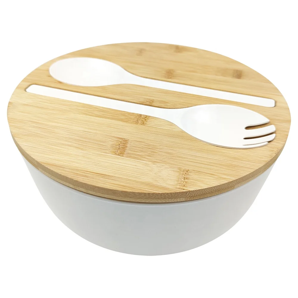 Оптовая продажа от производителя, экологически чистые салатницы из бамбукового волокна на заказ с бамбуковой крышкой