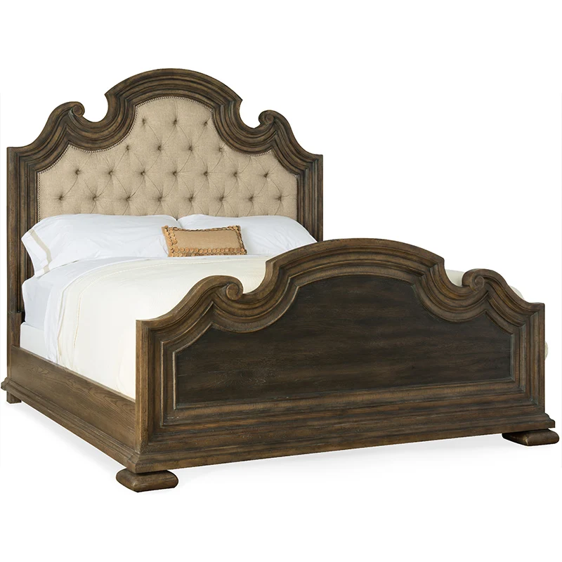New Style American Country Solid Wood Fabric Retro Double Bed Wedding Bed 1.5m 1.8m Master Bedroom King Bed