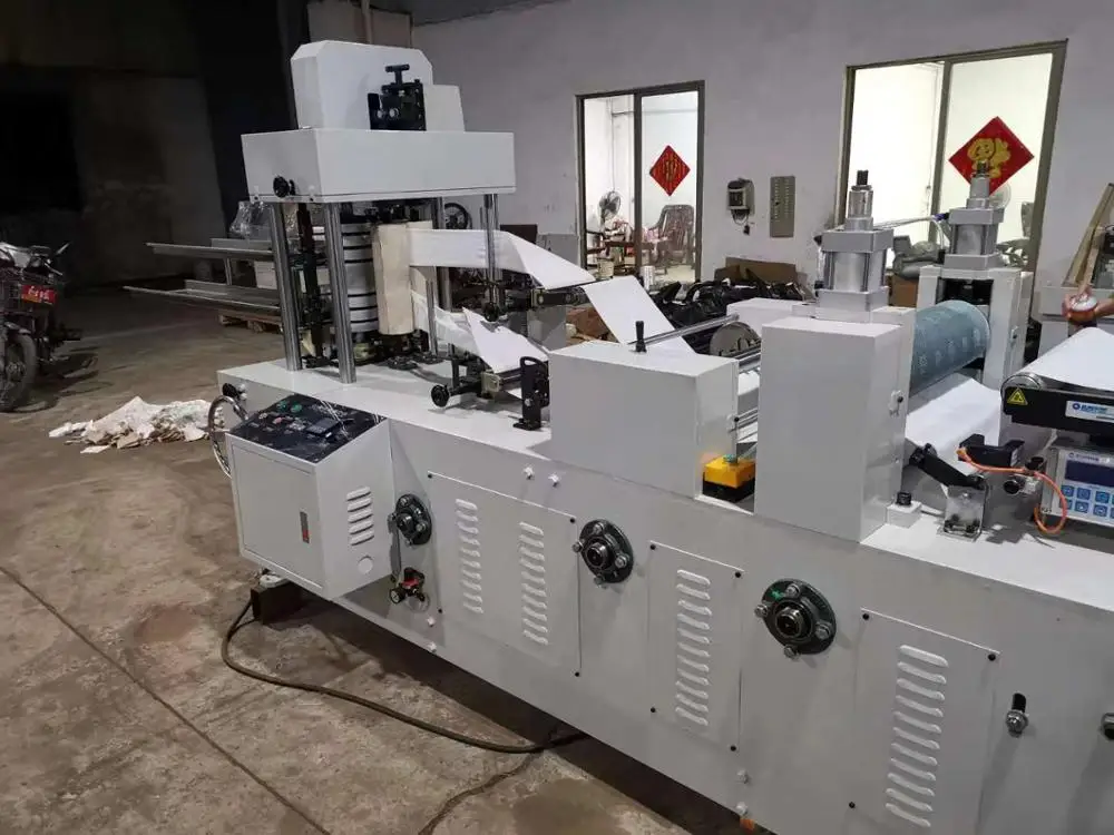 Automatic two stacks paper napkin making machine tissue packing machine facial tissue folding manufacturing machine