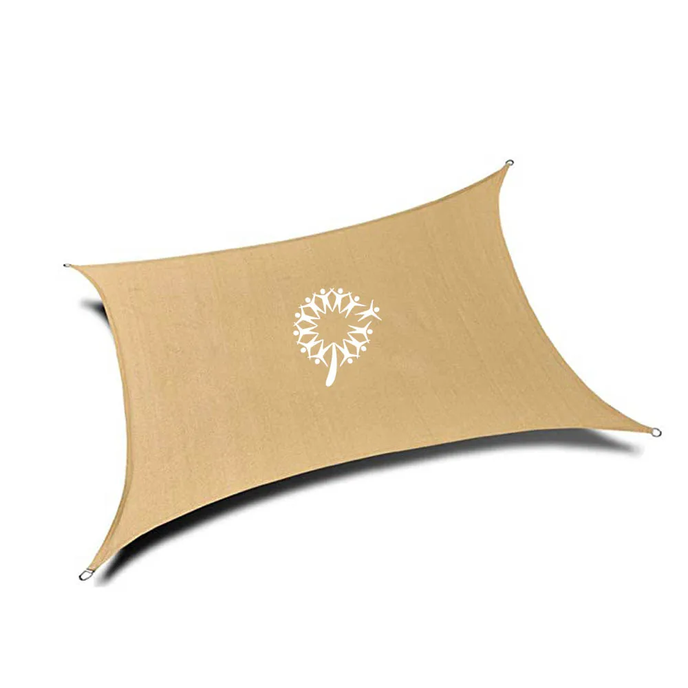 190GSM Wholesale Rectangular Sun Shade Sail Canopy with Grommets Blind Canopy Sunshade Sail Outdoor Awnings Garden for Car Beach