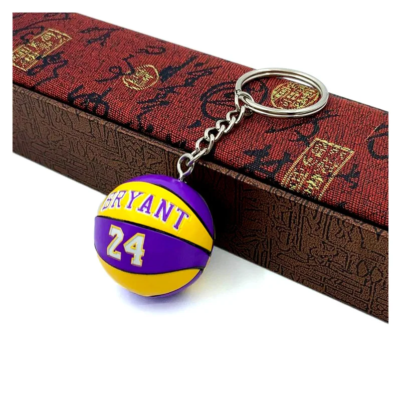 3D PVC Basketball Club Keychain Different Basketball Players Basketball Model Pendant Keychain