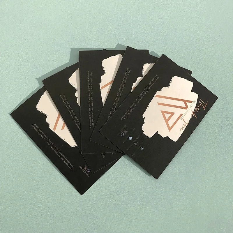 Custom cotton paper postcard design wedding message embossed printing thank you cards for small business