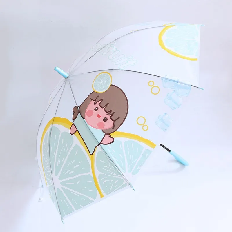 New Design 21 inch Automatic Straight EVA Rain Umbrella 8k Rib Sun Umbrella Transparent For Children