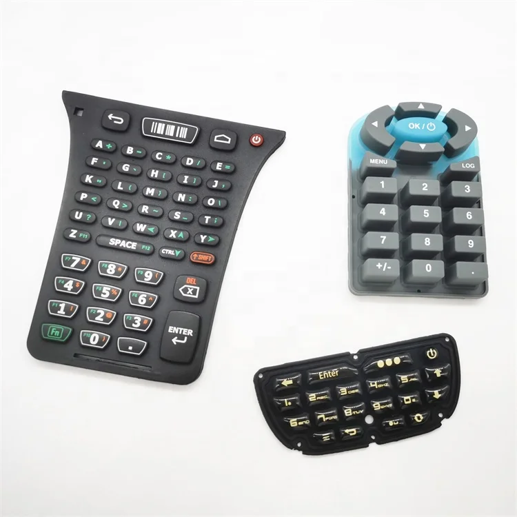 Черные проводящие силиконовые резиновые кнопки клавиатуры для электроники