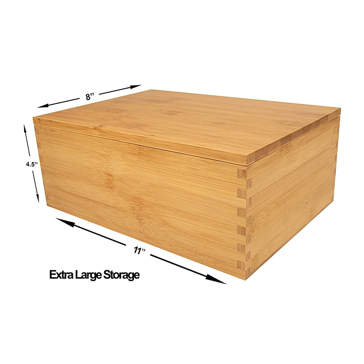 NEWELL Wood Gift Box with Lid Bamboo Material for Packaging Souvenirs Jewelry Collectibles Treasures Shop Photos Included